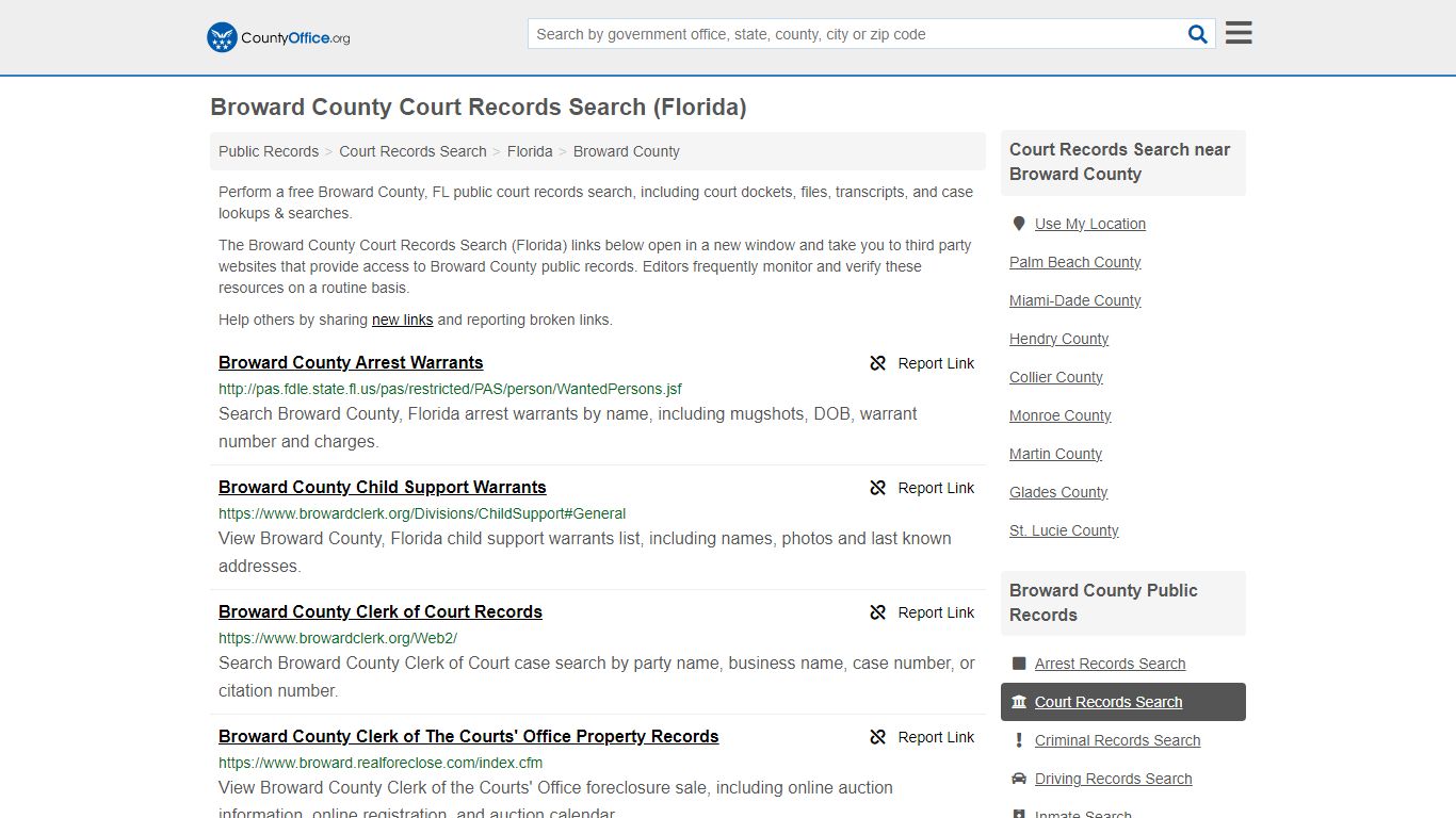 Broward County Court Records Search (Florida) - County Office