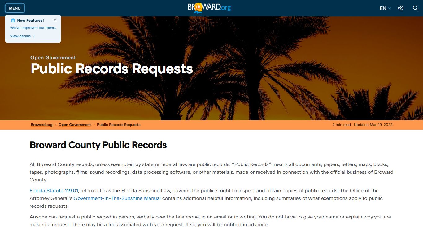 Public Records Requests Public Records Requests - Broward County, Florida